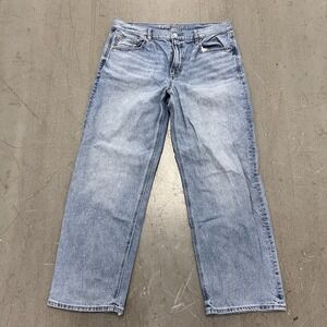 American Eagle Rigid Ex-Boyfriend Jeans Womens Size 12 Blue Denim Relaxed Fit